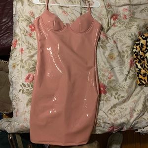 Cute Pink Latex Bodycon Dress